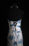 Retro Mermaid Sweetheart Floral Blue 2000s Long Prom Dresses Inspo 19th Birthday Outfits Formal Dress HZ0311