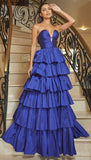 A Line Sweetheart Royal Blue Sleeveless Long Prom Dresses Classy Prom Party Gowns HZ0311