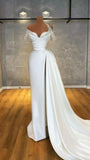 New Arrival Mermaid Sweetheart White Slit Long Prom Dresses Inspo Formal Night Party Dress With Beads HZ0311