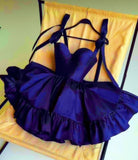 Simple Ball Gown Spaghetti Straps Satin Grape Short 16th Birthday Dress Homecoming Dresses Cocktail Gown HZ0311