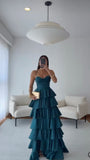 Timeless A line Halter Layers Muiti Satin Prom Dresses Long for Women Formal Evening Gown HZ0311