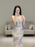 Princess Mermaid Sweetheart Lace Floral Long Prom Dress Fashion Aesthetic For Teens Formal Dresses Party Outfits Prom Gown HZ0311