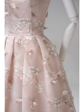 Cute A line Sweetheart Floral Tulle Pink Long Prom Dresses Impress 19th Birthday Outfits Prom Gown HZ0311