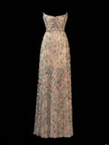 Floral Prom Dress Aesthetic Strapless With Pleated Style Impress Long Prom Dresses Party Formal Gowns HZ0311