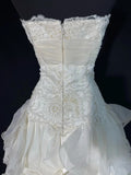 Timeless Women's Mermaid Sweetheart Sleeveless White Chiffon Tiered Pleated With Beads Lace Long Vintage 1920s Wedding Dresses HZ0311