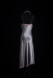 Vintage Prom Dresses 90s Formal Mermaid Spaghetti Strap Silver Gray Mid Length Party Gowns Prom Dresses HZ0311