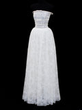 Princess Wedding Gowns Dresses Elegant Modest for Bride A Line Strapless Lace White Petite/Plus Size Bridal Gowns For Women HZ0311
