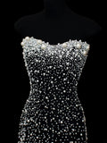 Affordable Sequin 1950s Formal Mermaid Sweetheart With Beaded Pearls Style Impress Long Prom Dresses Party Formal Gowns HZ0311