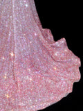 Affordable Sequin 1950s Formal Mermaid Strapless Pink Ombre Sequins With Beads Style Impress Long Prom Dresses Party Gowns HZ0311