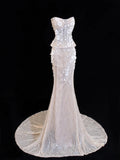 Wedding Gowns Dresses Romantic Mermaid for Bride Sweetheart With Lace Sequin White Petite/Plus Size Bridal Gown For Women HZ0311