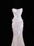 Wedding Gowns Dresses Romantic Mermaid for Bride Sweetheart With Lace Sequin White Petite/Plus Size Bridal Gown For Women HZ0311