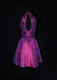 Cute Ball Gown Halter Grape Taffeta With Beads Short 18th Birthday Dress Homecoming Dresses Cocktail Gown HZ0311