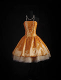Cute Ball Gown Strapless Orange Taffeta With Beads Short 16th Birthday Dress Homecoming Dresses Cocktail Gown HZ0311