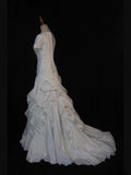 Princess Women's Ball Gown Sweetheart With Short Sleeves White Taffeta Sweep Train Wedding Dresses HZ0311