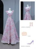 Cute Prom Dresses Aesthetic A Line Spaghetti Straps Pink Floral Inspiration Style Impress Corset Fitted Long Party Formal Gown HZ0311