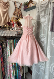 Chic Ball Gown Halter Blush Pink Short 19th Birthday Dress Homecoming Dresses Cocktail Gown HZ0311