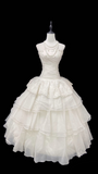 Retro Ball Gown Strapless Multi Layers Lace Style Long 60s Inspired Wedding Dress Bride Gowns Wedding Dresses HZ0311