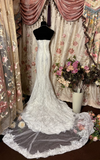 Retro Mermaid Sweetheart Lace 70s White Fitted Long Wedding Dress Bride Gown Brides Dresses HZ0311