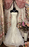 Vintage Mermaid Strapless 1960s White Fitted Corset Pleated Ruched Bride Dress Long Lace Appliques Classy Wedding Dresses HZ0311