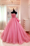 Princess Quinceanera Dresses Ball Gown Sweetheart Pink Tulle Quince Outfits Vestidos De 15 Anos Formal Long Sweet 16 Dress HZ0311