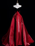 Princess Ball Gown Sweetheart Red Long Prom Dresses Impress 16 Birthday Outfits Prom Gown HZ0311