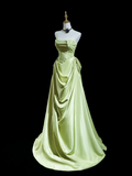 Elegant Mermaid Sweetheart Mint Green Satin Long Prom Dresses Impress 18th Birthday Outfits Prom Gown HZ0311