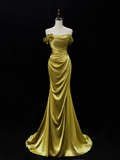 Elegant Mermaid Off The Shoulder Satin Green Long Prom Dresses Impress 18th Birthday Outfits Prom Gown HZ0311