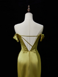 Elegant Mermaid Off The Shoulder Satin Green Long Prom Dresses Impress 18th Birthday Outfits Prom Gown HZ0311