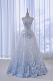Retro Ball Gown Sweetheart Sequin Light Sky Blue Long Prom Dresses Impress 20th Birthday Outfits Prom Gown HZ0311