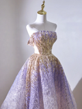 Retro Ball Gown Off The Shoulder Lilac Sequin Long Prom Dresses Impress 18th Birthday Outfits Prom Gown HZ0311