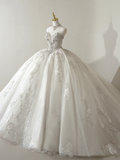 Princess Ball Gown Sweetheart Sleeveless Tulle Fitted Corset Long Wedding Dress Bridal Gown White Wedding Dresses HZ0311