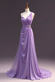 Modest Sheath One Shoulder Lilac Chiffon Prom Dresses For Teens Formal Dress Party Outfits Prom Gown HZ0311