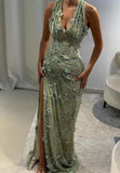 Stunning Lavender Gown With A Halter Neckline Mermaid Prom Dresses 2026 Formal Evening Gowns HZ0311